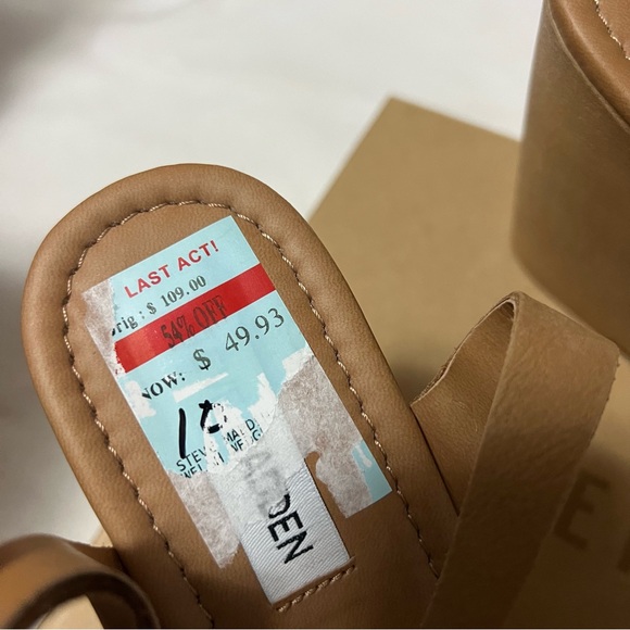 steve madden welsh leather wedge sandals Oct sale - Picture 7 of 12